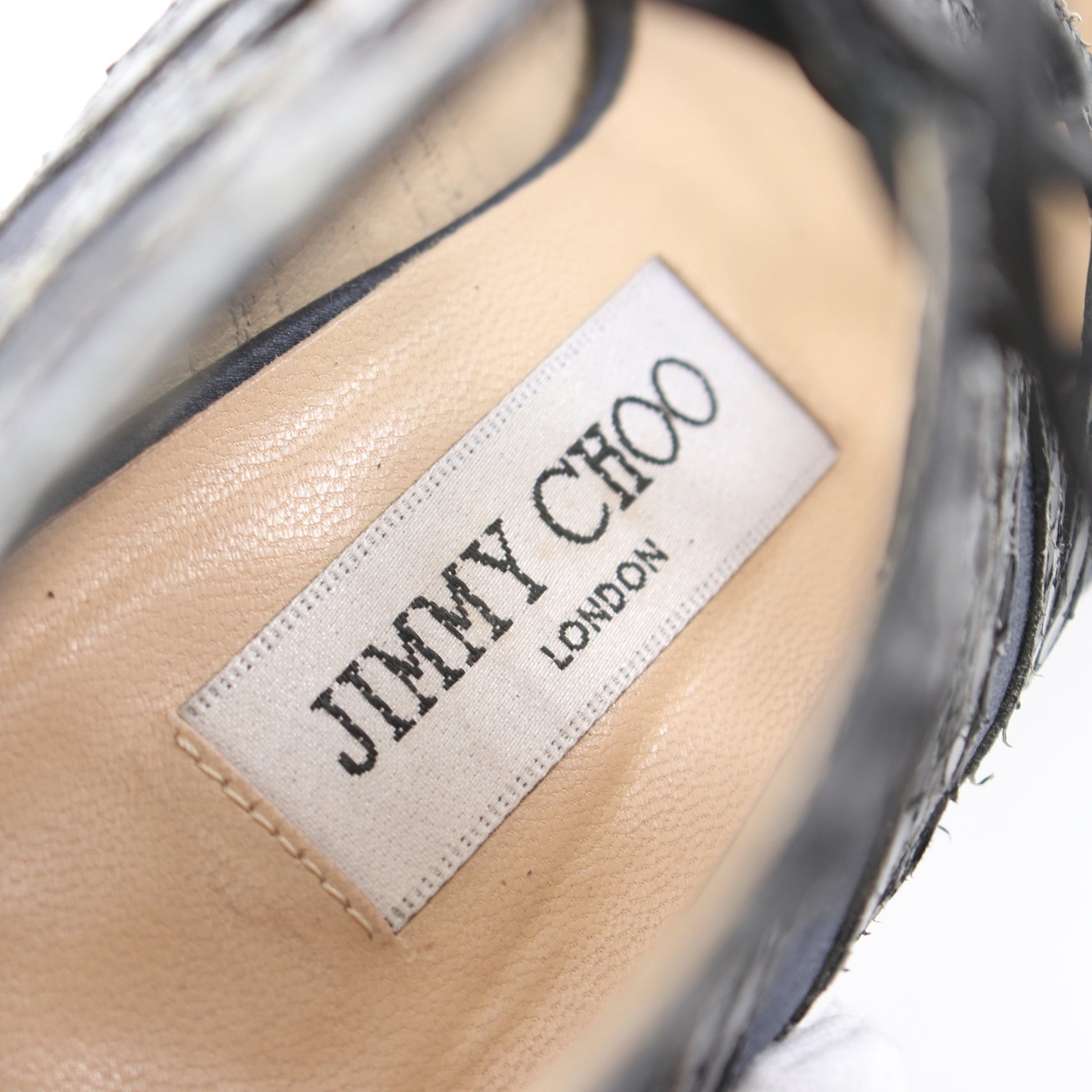 ブーツサンダル サンダル サテン パイソン ネイビー レースアップ ジミーチュウ シューズ JIMMY CHOO