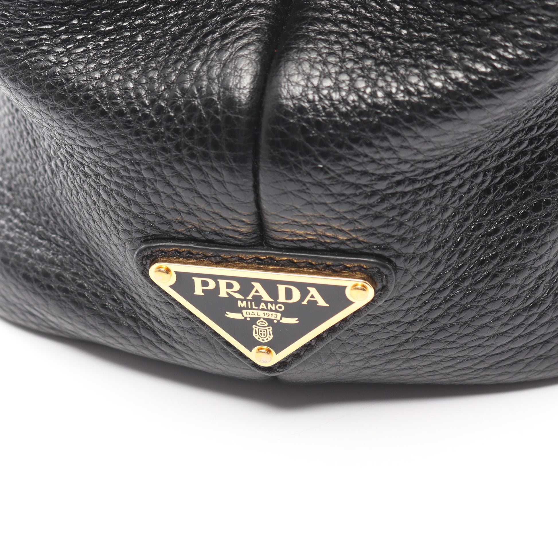 VIT.DAINO SOFT ハンドバッグ レザー ブラック プラダ バッグ PRADA