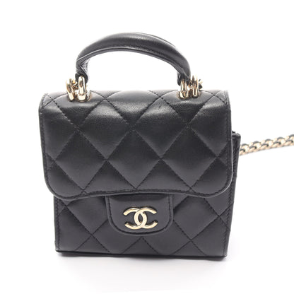 ミニマトラッセ チェーン クラッチ チェーンショルダーバッグ ラムスキン ブラック ゴールド金具 2WAY シャネル バッグ CHANEL