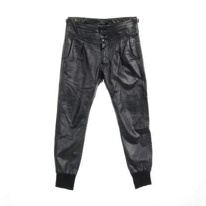 LEATHER RIB PANTS パンツ レザー ブラック ポールスミス ボトムス Paul Smith