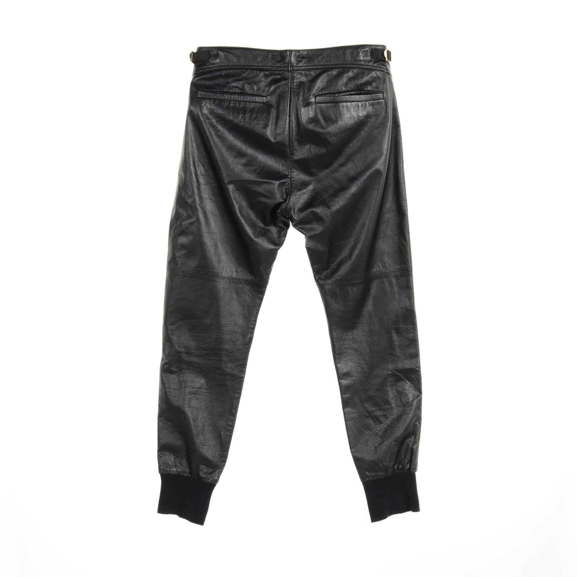 LEATHER RIB PANTS パンツ レザー ブラック ポールスミス ボトムス Paul Smith