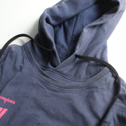 DIAG MARIANA DOUBLE TEE HOODIE プルオーバーパーカー コットン ブルー ピンク ウォッシュ加工 オフホワイト