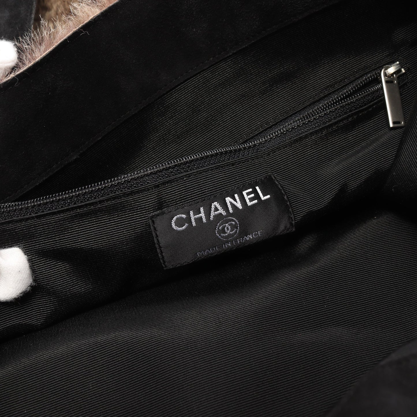 ココマーク ハンドバッグ トートバッグ ラパンファー スエード ベージュ ブラック シャネル バッグ CHANEL