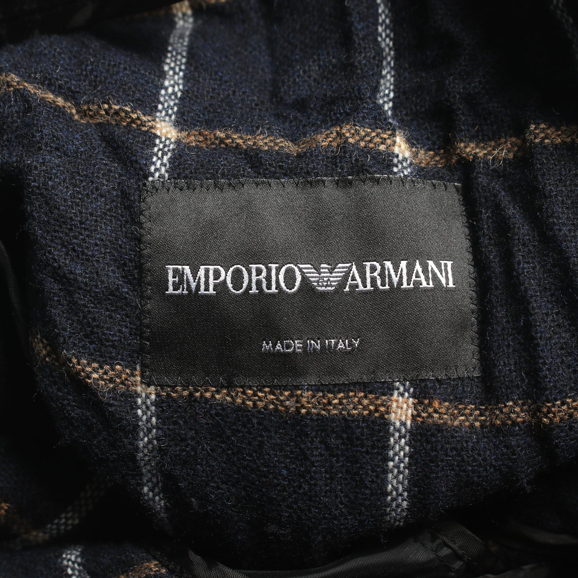 テーラードジャケット チェック ネイビー ホワイト ライトブラウン エンポリオアルマーニ アウター EMPORIO ARMANI