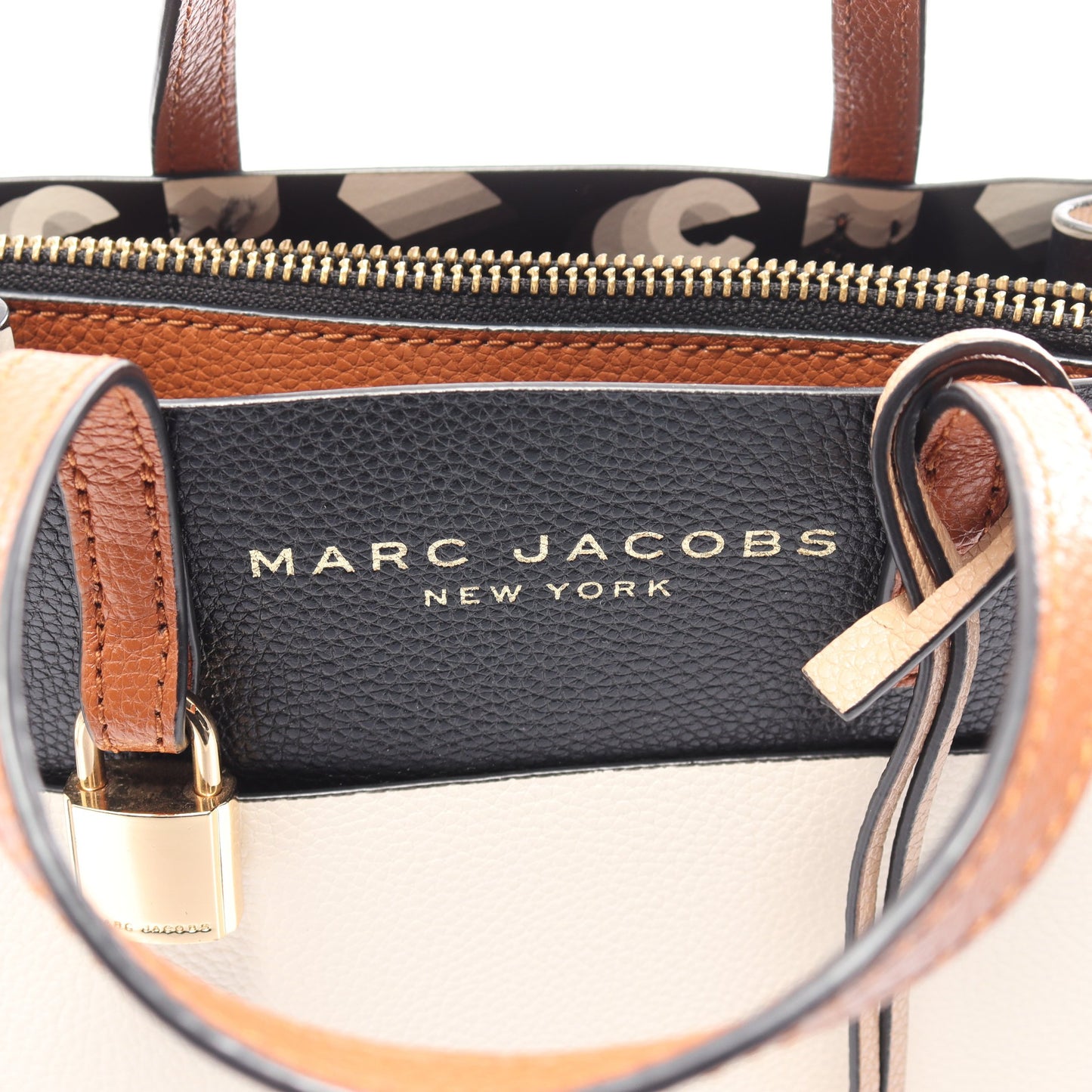 グラインド ミニ トート ハンドバッグ レザー ブラック オフホワイト マルチカラー 2WAY マークジェイコブス バッグ MARC JACOBS