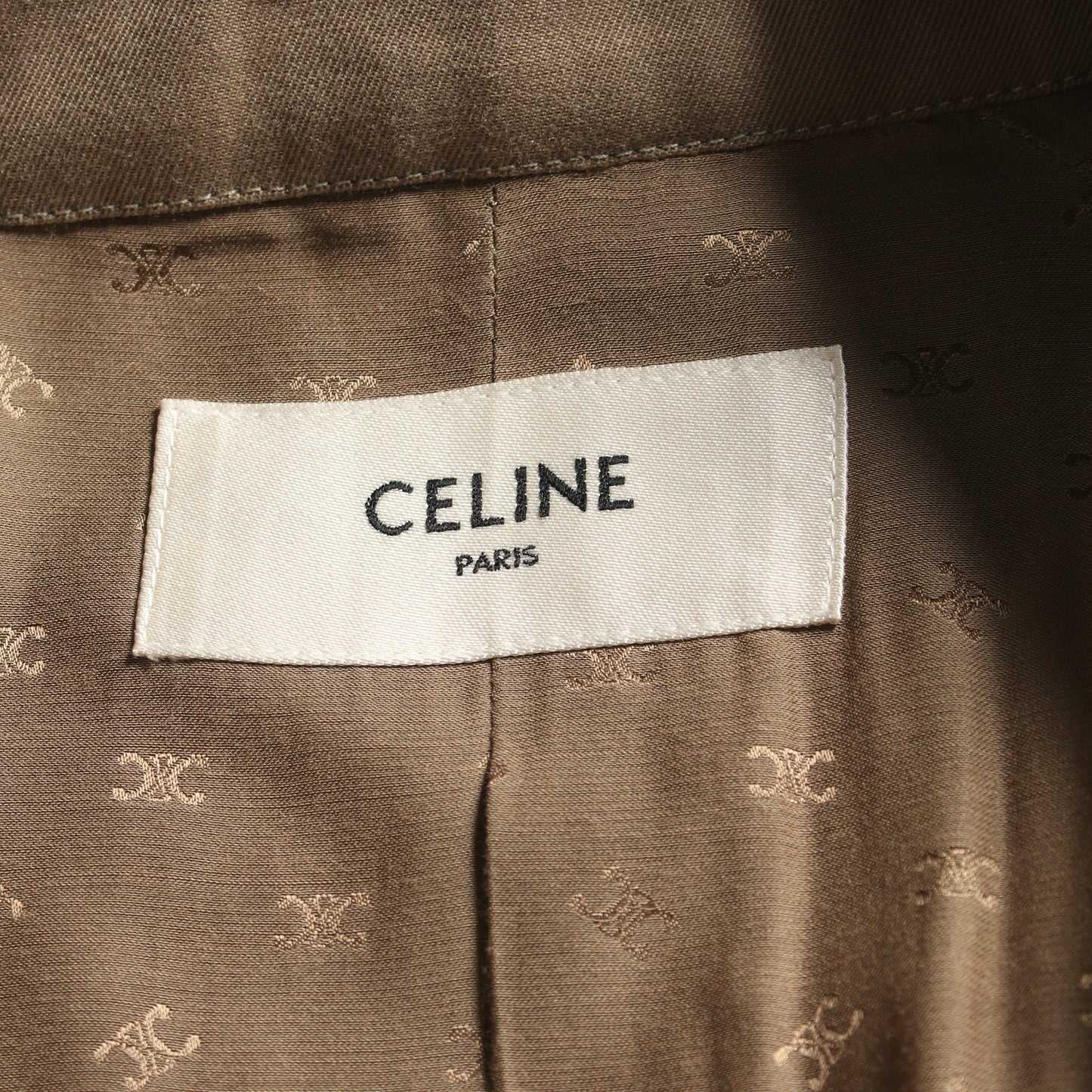 ステンカラーコート ウール グレーブラウン セリーヌ アウター CELINE