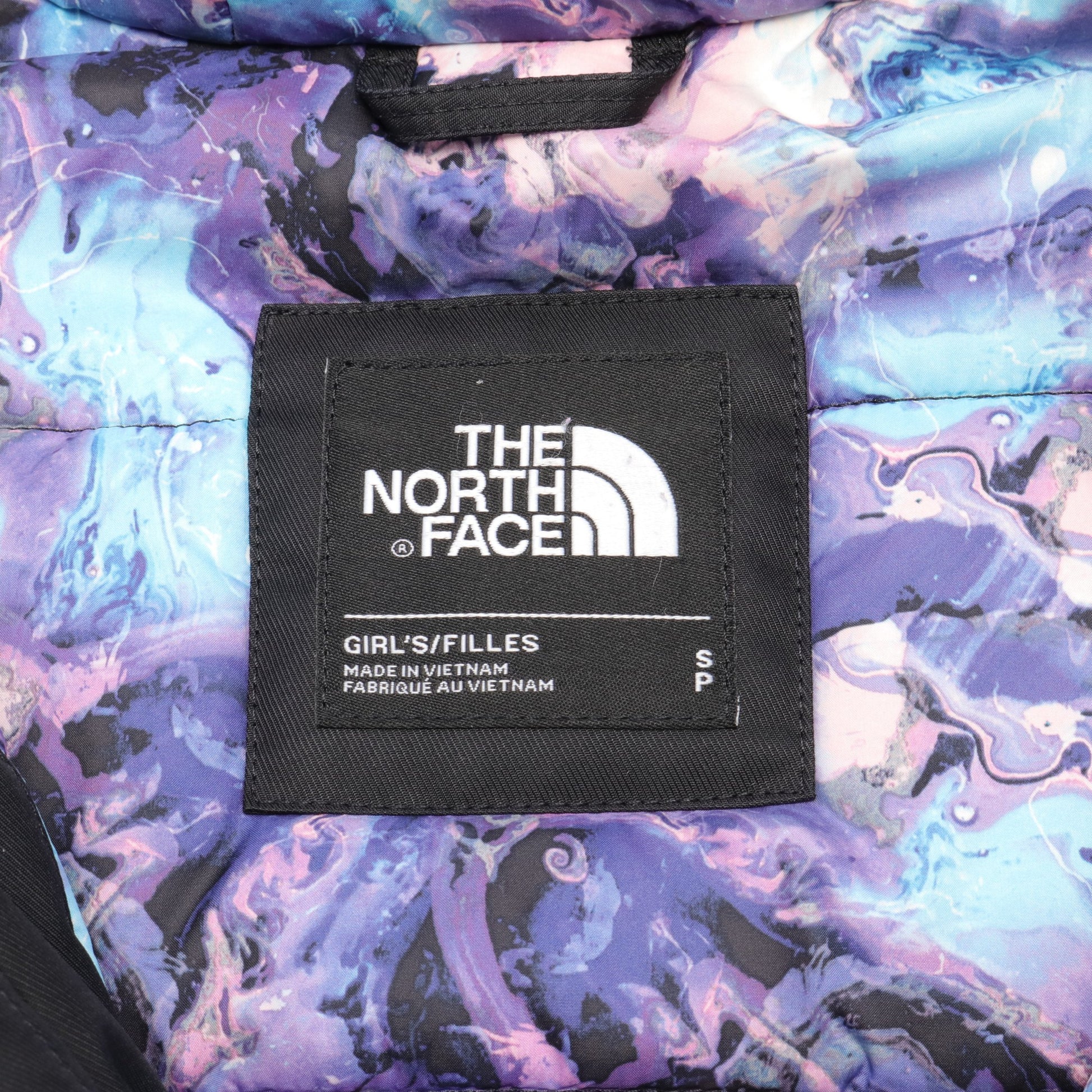 Caitlyn Insulated ジャケット ブラック パープル フード付き キッズ ザノースフェイス アウター THE NORTH FACE