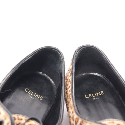 ドレスシューズ レオパード ハラコ ベージュ ライトブラウン セリーヌ シューズ CELINE