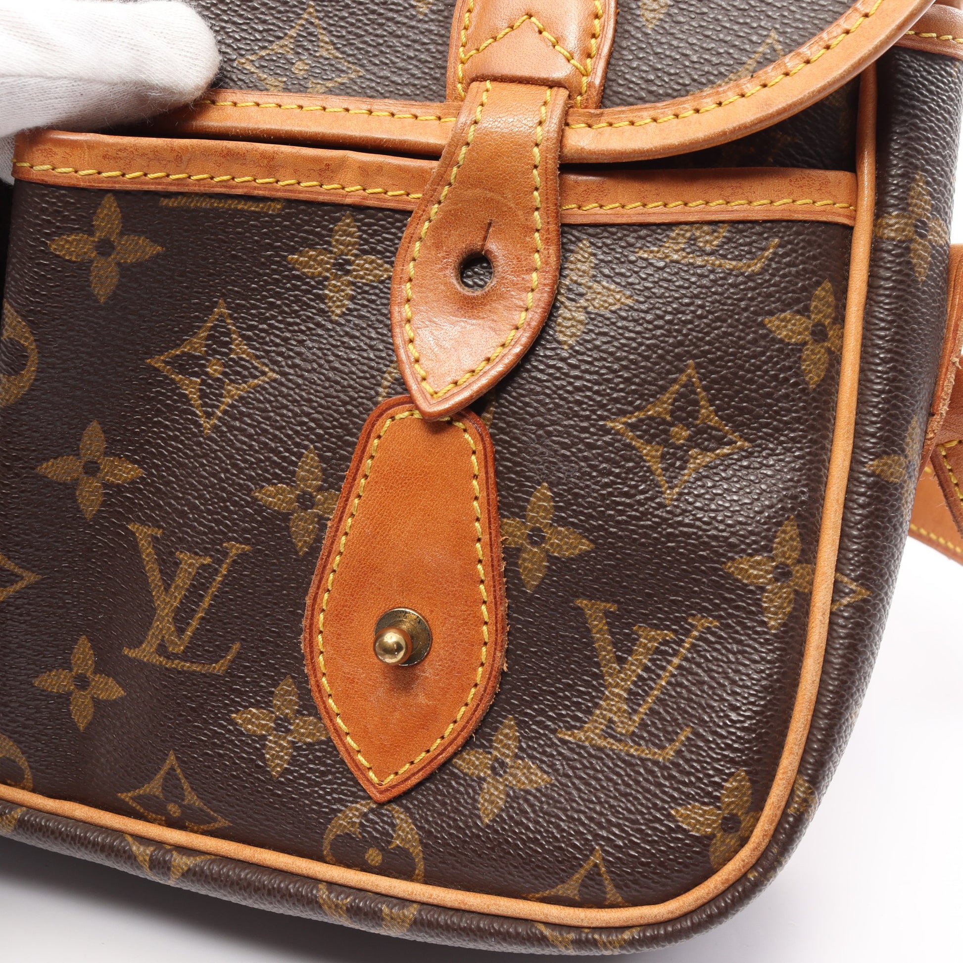 ジベシエールMM モノグラム ショルダーバッグ PVC レザー ブラウン ルイヴィトン バッグ LOUIS VUITTON