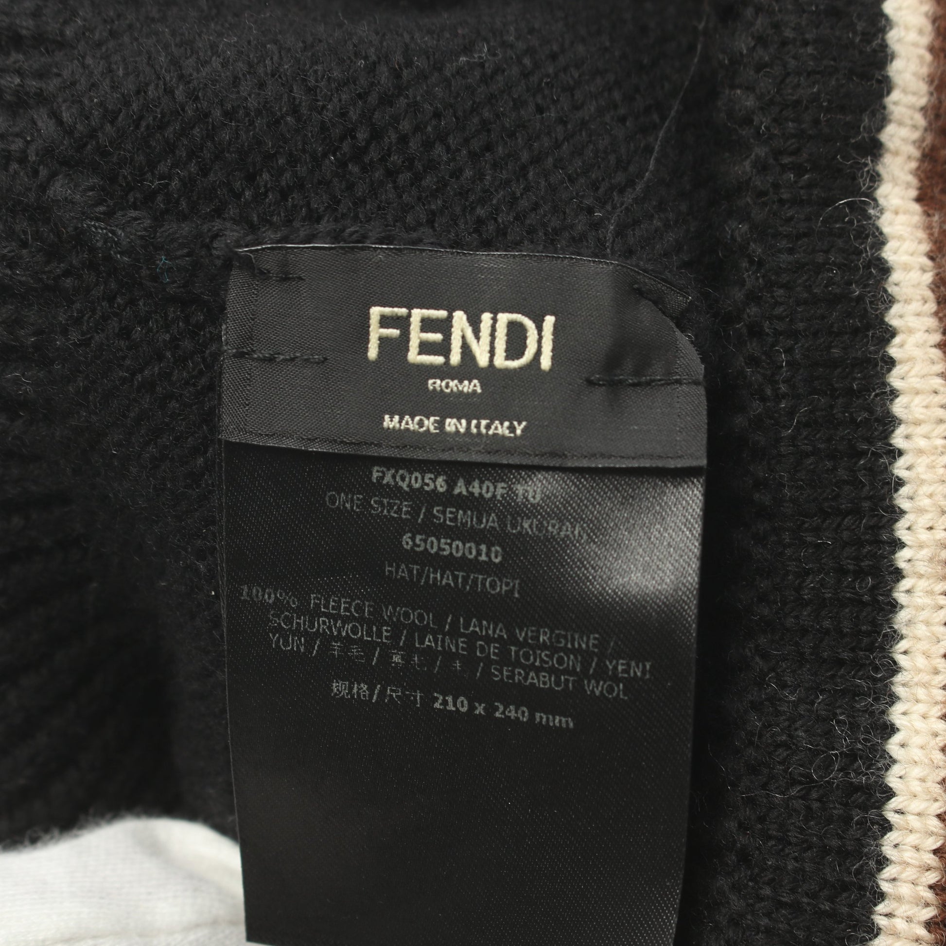 ニット帽 ビーニー ロゴ ウール ブラック ブラウン オフホワイト フェンディ 財布・小物 FENDI