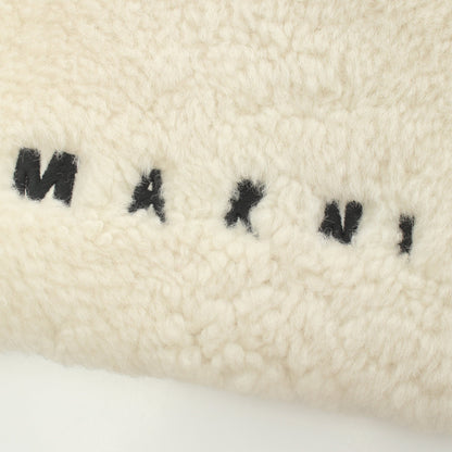 ショルダーバッグ ラムファー レザー ホワイト ブラック ロゴ マルニ バッグ MARNI