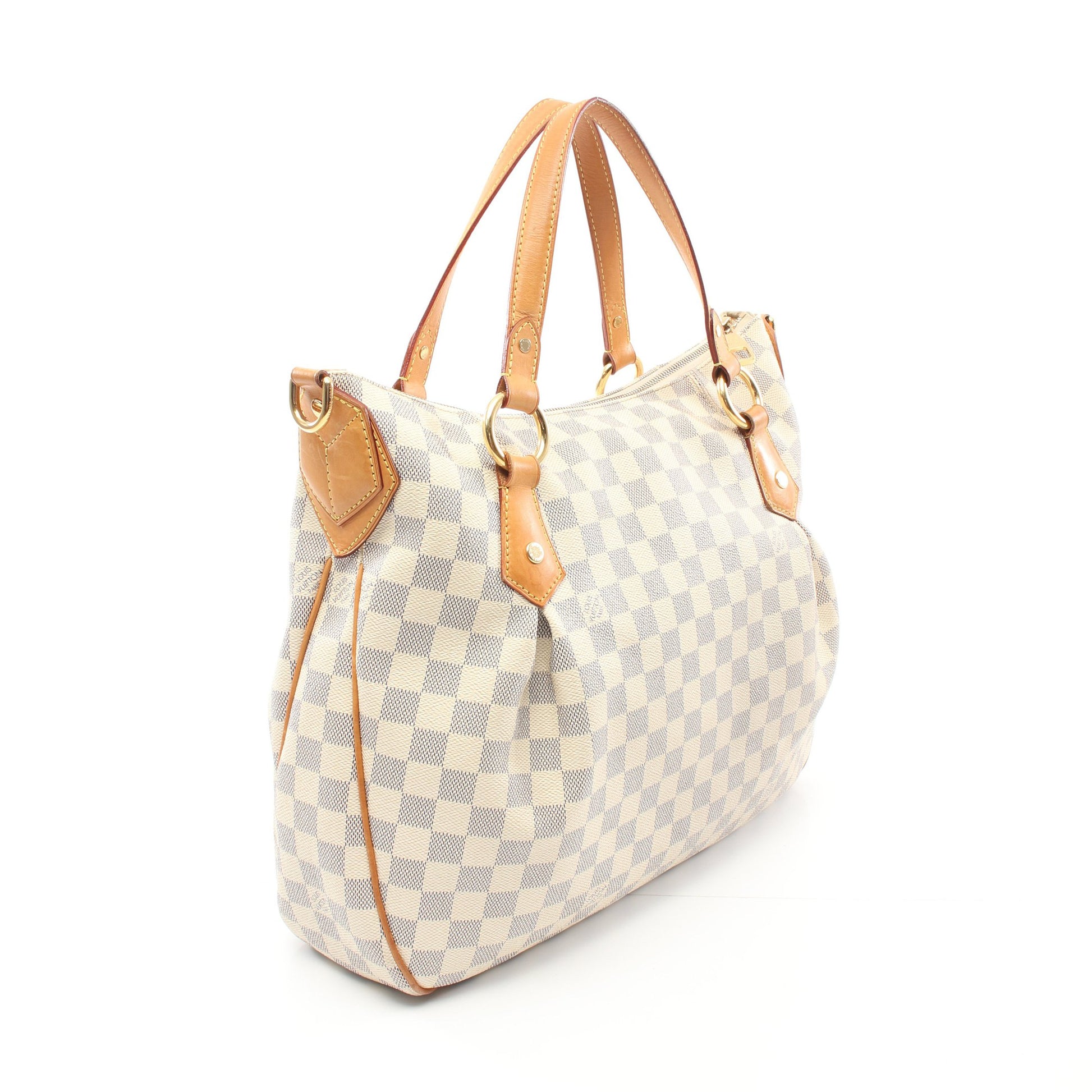 イーヴォラMM ダミエアズール ハンドバッグ PVC レザー ホワイト 2WAY ルイヴィトン バッグ LOUIS VUITTON