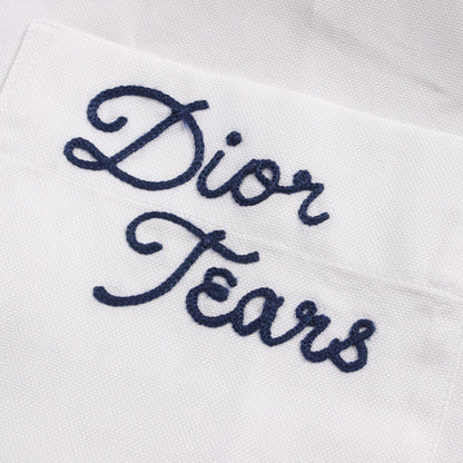 DIOR × Denim Tears シャツ 半袖 ロゴ刺繍 コットン ウール ホワイト ディオール トップス DIOR