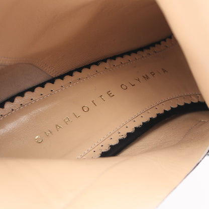 レースアップ ショート ブーツ スエード レザー ブラック シャーロットオリンピア シューズ CHARLOTTE OLYMPIA