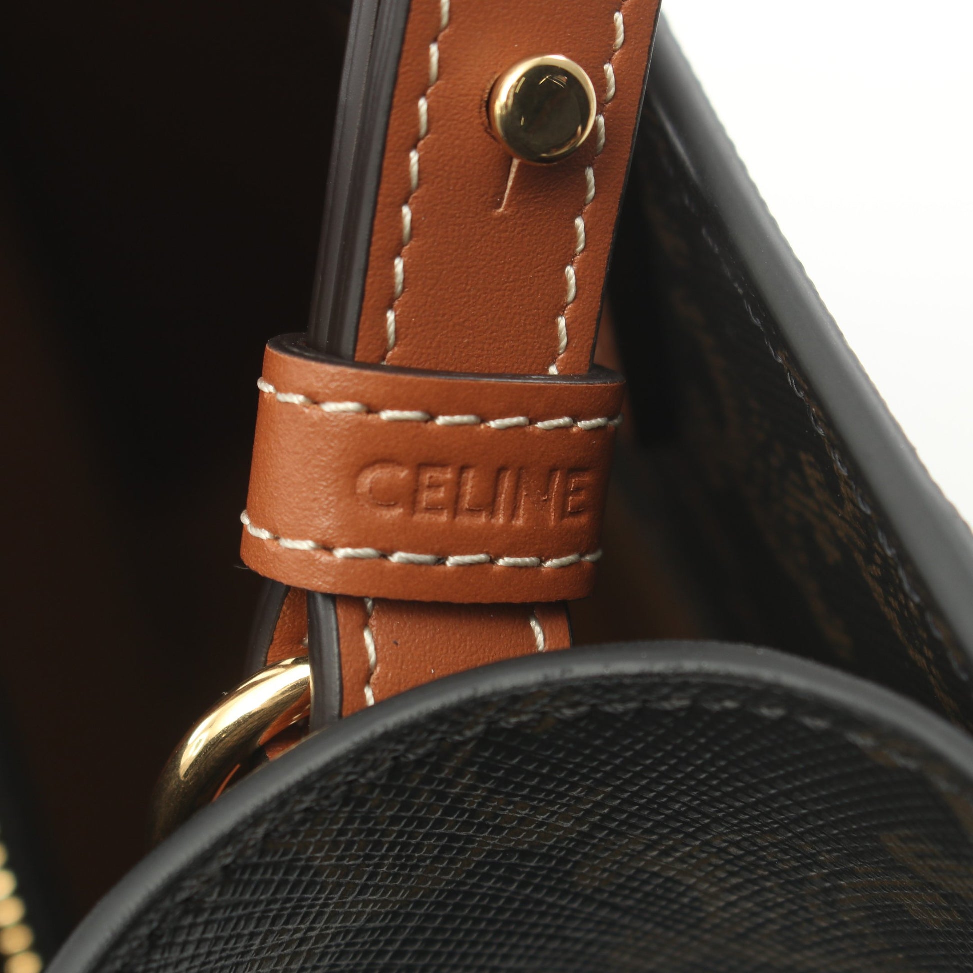 スモール バーティカル カバ トリオンフ ハンドバッグ トートバッグ PVC レザー ブラック ブラウン 2WAY セリーヌ バッグ CELINE