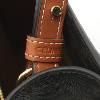 スモール バーティカル カバ トリオンフ ハンドバッグ トートバッグ PVC レザー ブラック ブラウン 2WAY セリーヌ バッグ CELINE