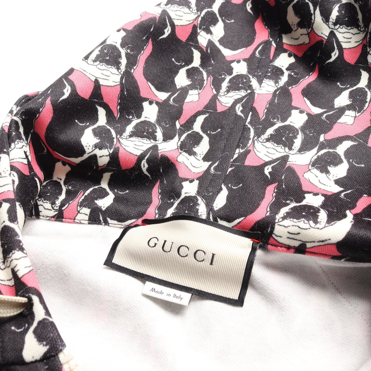 ジップアップパーカー フレンチブルドッグ コットン ピンク ブラック マルチカラー グッチ トップス GUCCI