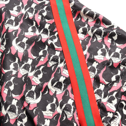 ジップアップパーカー フレンチブルドッグ コットン ピンク ブラック マルチカラー グッチ トップス GUCCI