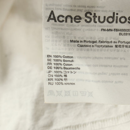 Tシャツ クルーネック ロゴ刺繍 コットン ホワイト アクネストゥディオズ トップス Acne Studios