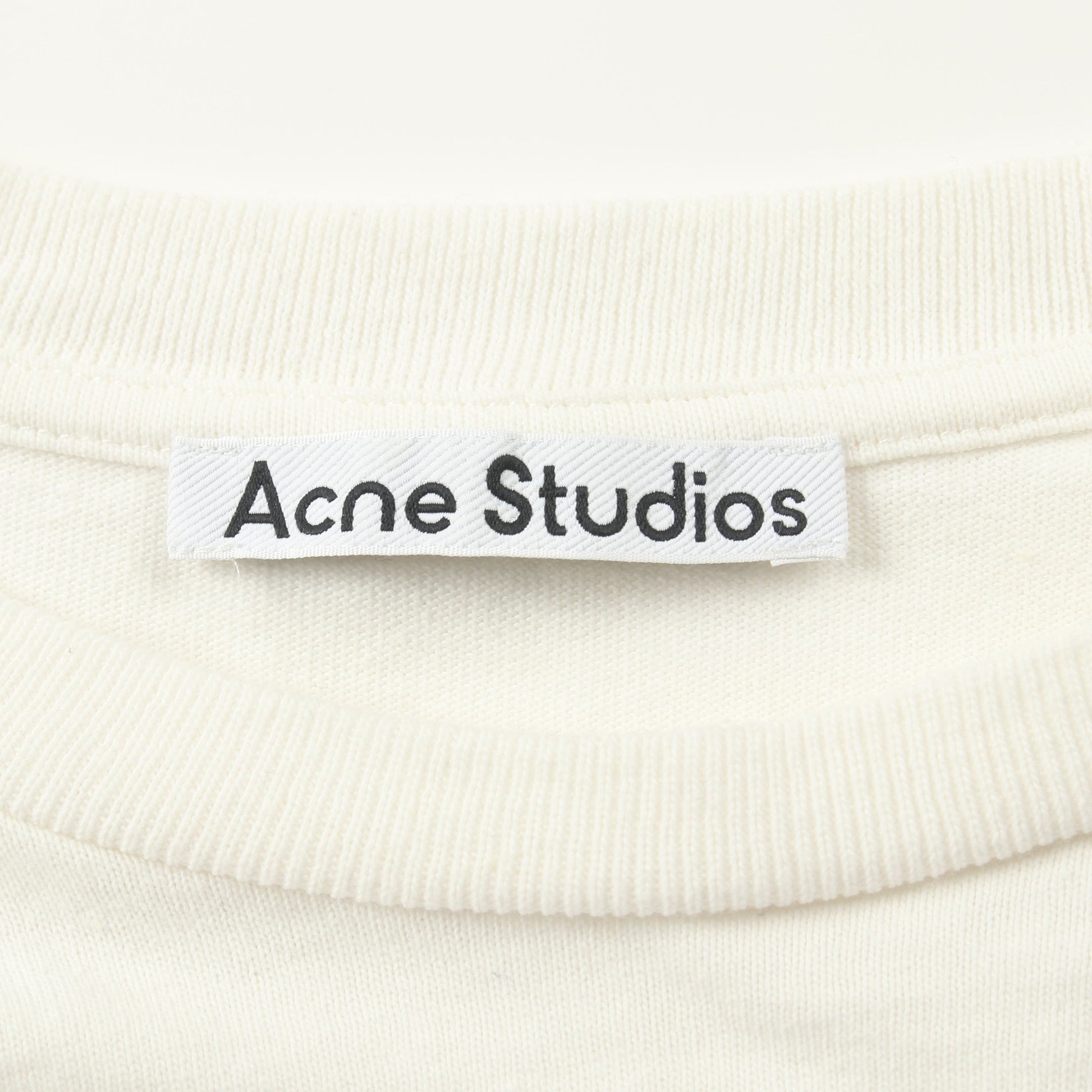 Tシャツ クルーネック ロゴ刺繍 コットン ホワイト アクネストゥディオズ トップス Acne Studios