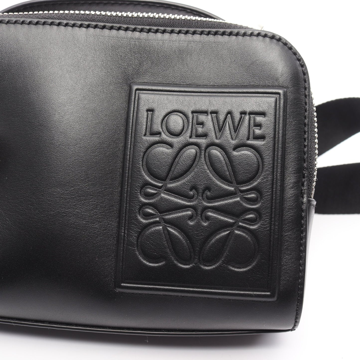 アナグラム カメラ クロスボディバッグ ミニ ショルダーバッグ レザー ブラック ロエベ バッグ LOEWE