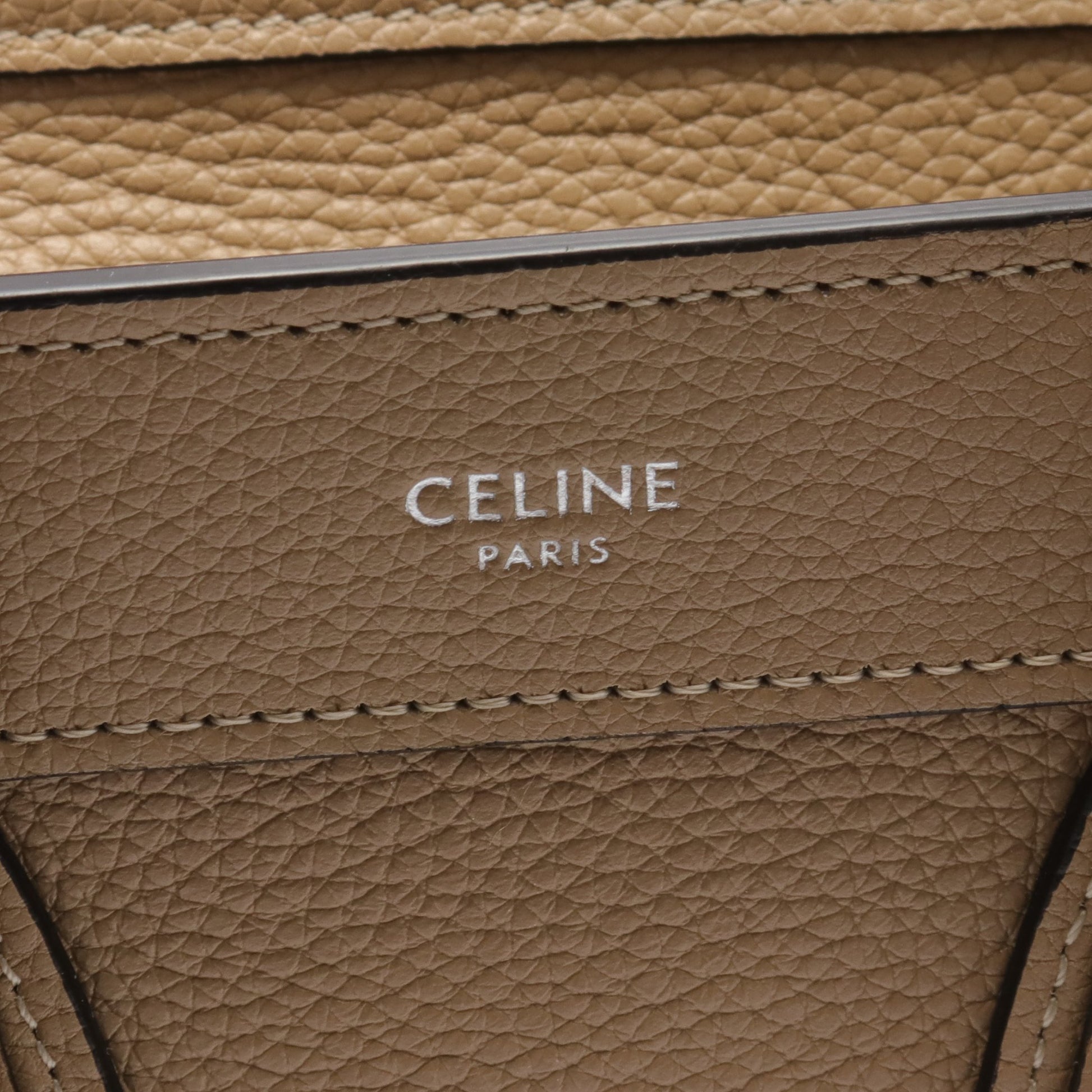 ラゲージ ナノショッパー ハンドバッグ レザー カーキベージュ セリーヌ バッグ CELINE