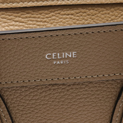 ラゲージ ナノショッパー ハンドバッグ レザー カーキベージュ セリーヌ バッグ CELINE