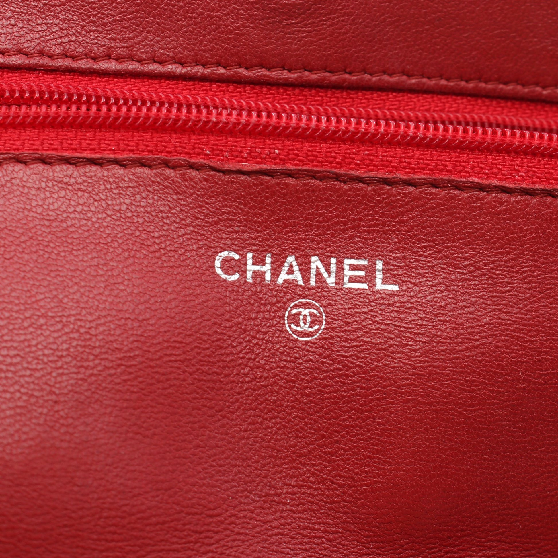 マトラッセ チェーンウォレット ラムスキン レッド シルバー金具 シャネル バッグ CHANEL