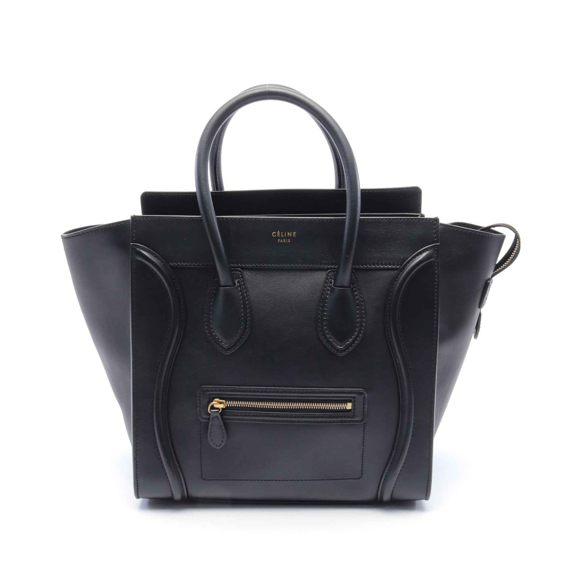 ラゲージ ミニショッパー ハンドバッグ レザー ブラック セリーヌ バッグ CELINE