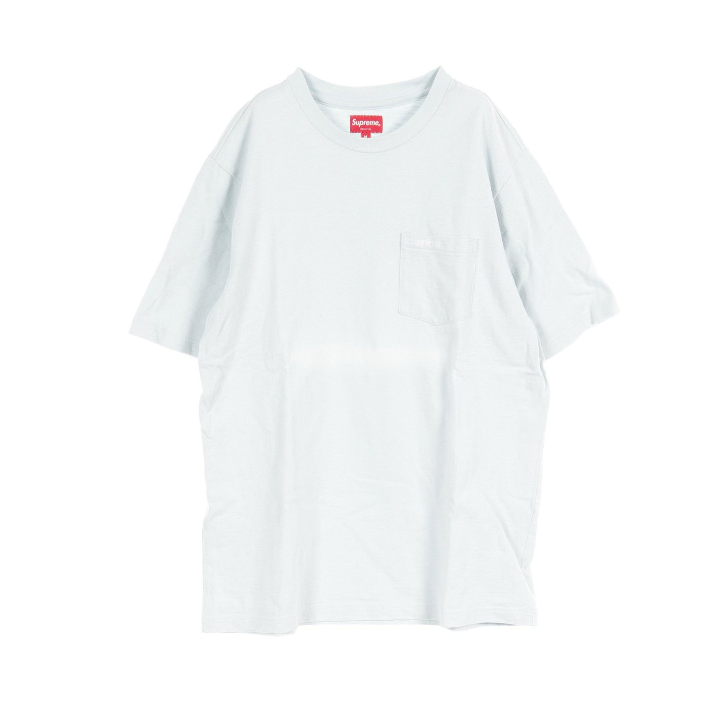 Pocket Tee Tシャツ クルーネック ロゴ刺_ コットン ライトブルー シュプリーム トップス Supreme