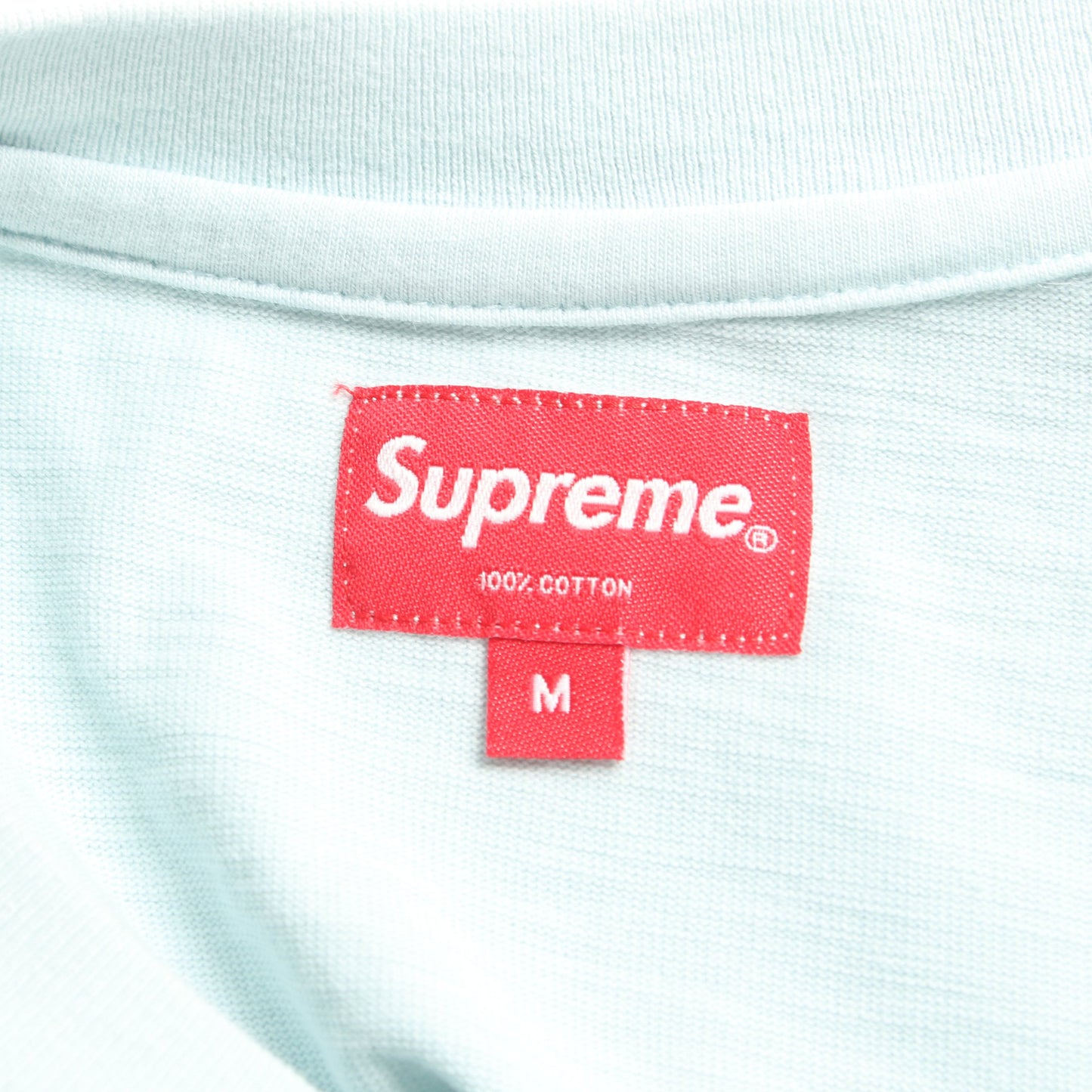 Pocket Tee Tシャツ クルーネック ロゴ刺_ コットン ライトブルー シュプリーム トップス Supreme