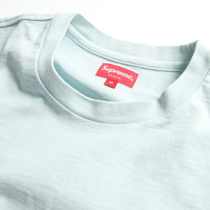 Pocket Tee Tシャツ クルーネック ロゴ刺_ コットン ライトブルー シュプリーム トップス Supreme