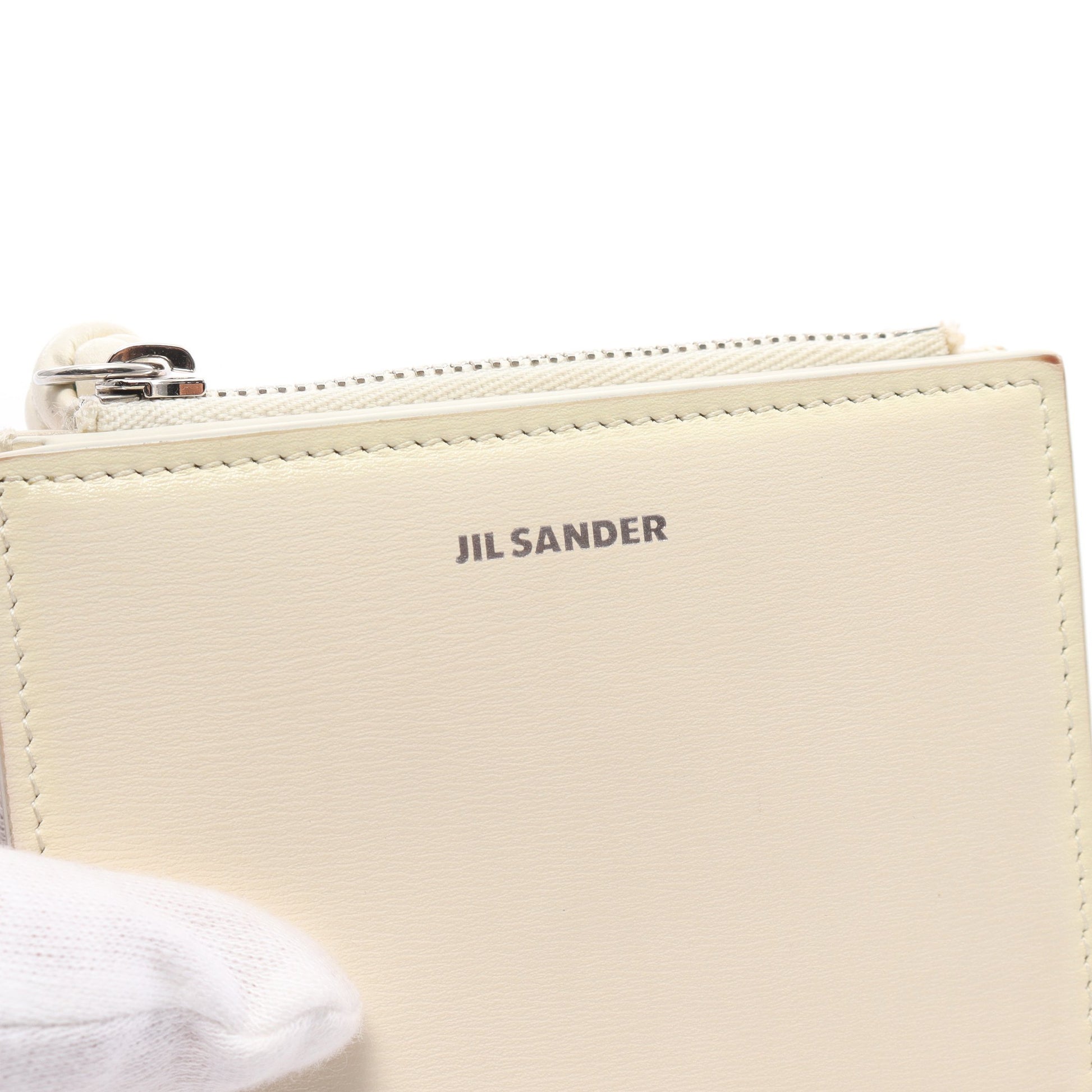 Giro ミニフレンチウォレット 二つ折り財布 レザー オフホワイト ジルサンダー 財布・小物 JIL SANDER