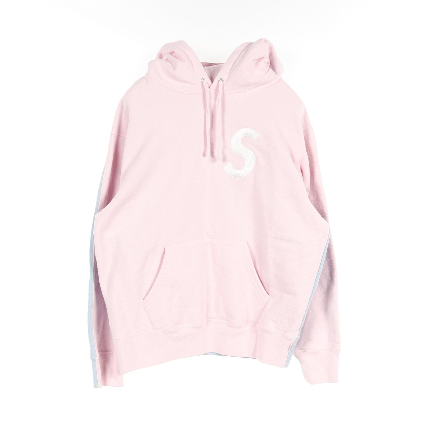 S Logo Split Hooded Sweatshirt プルオーバーパーカー ロゴ刺繡 コットン ライトピンク ライトブルー シュプリーム トップス Supreme