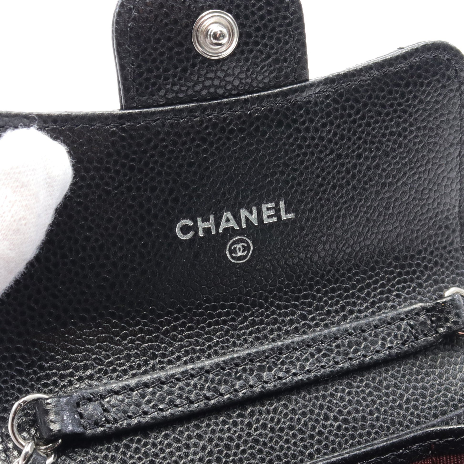 マトラッセ ココマーク チェーンウォレット キャビアスキン ブラック シルバー金具 シャネル バッグ CHANEL