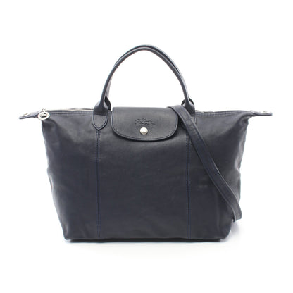 LE PLIAGE CUIR ル プリアージュ キュイール ハンドバッグ レザー ネイビー 2WAY ロンシャン バッグ LONGCHAMP