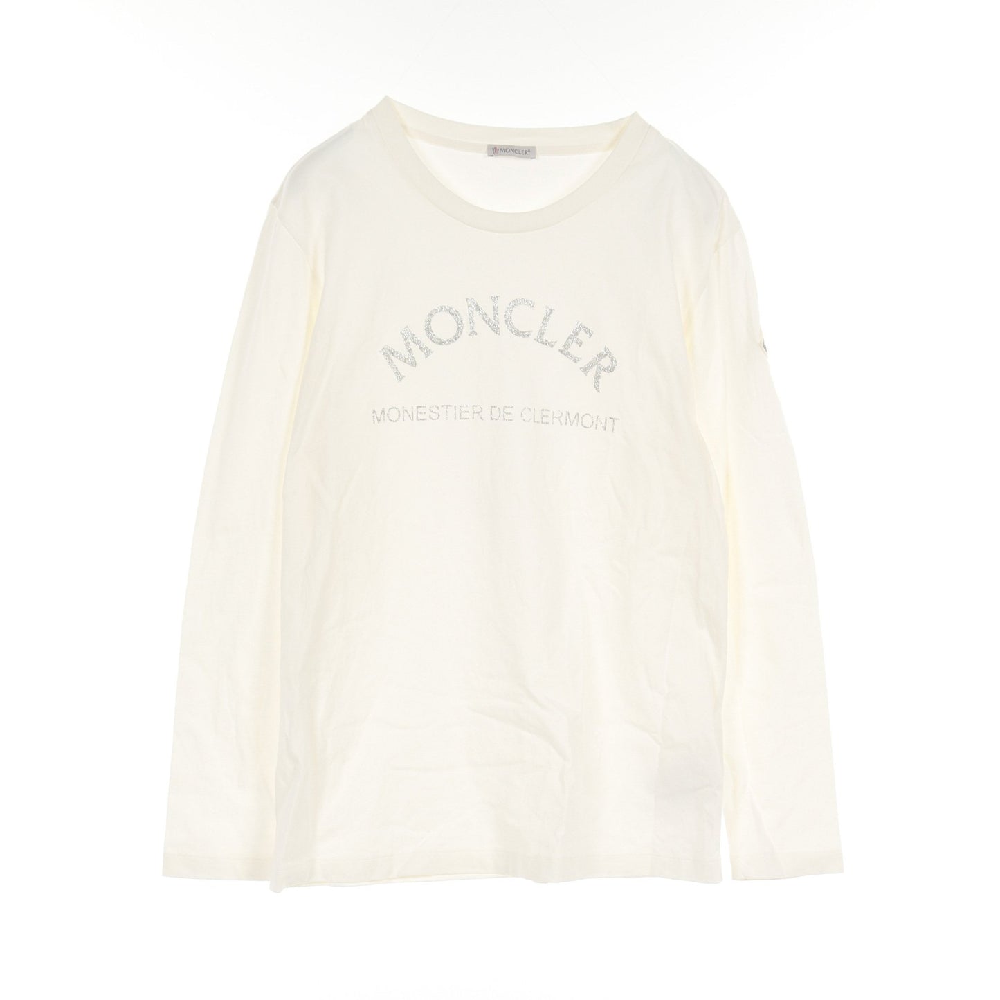 ロングスリーブ Tシャツ クルーネック ロゴプリント コットン アイボリー モンクレール トップス MONCLER