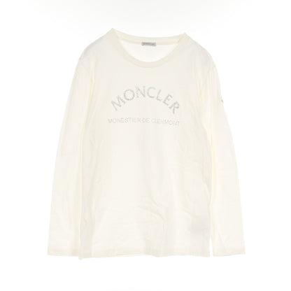 ロングスリーブ Tシャツ クルーネック ロゴプリント コットン アイボリー モンクレール トップス MONCLER