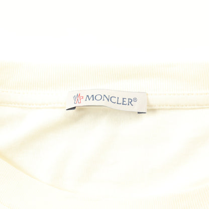 ロングスリーブ Tシャツ クルーネック ロゴプリント コットン アイボリー モンクレール トップス MONCLER