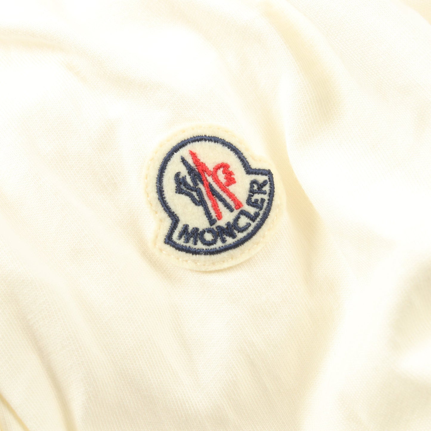 ロングスリーブ Tシャツ クルーネック ロゴプリント コットン アイボリー モンクレール トップス MONCLER