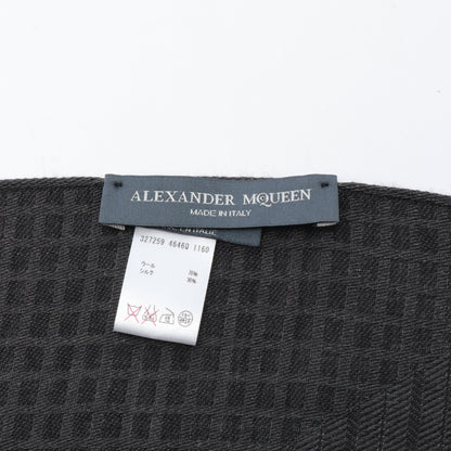 ストール ウール シルク ブラック ダークグレー アレキサンダーマックイーン 財布・小物 ALEXANDER MCQUEEN