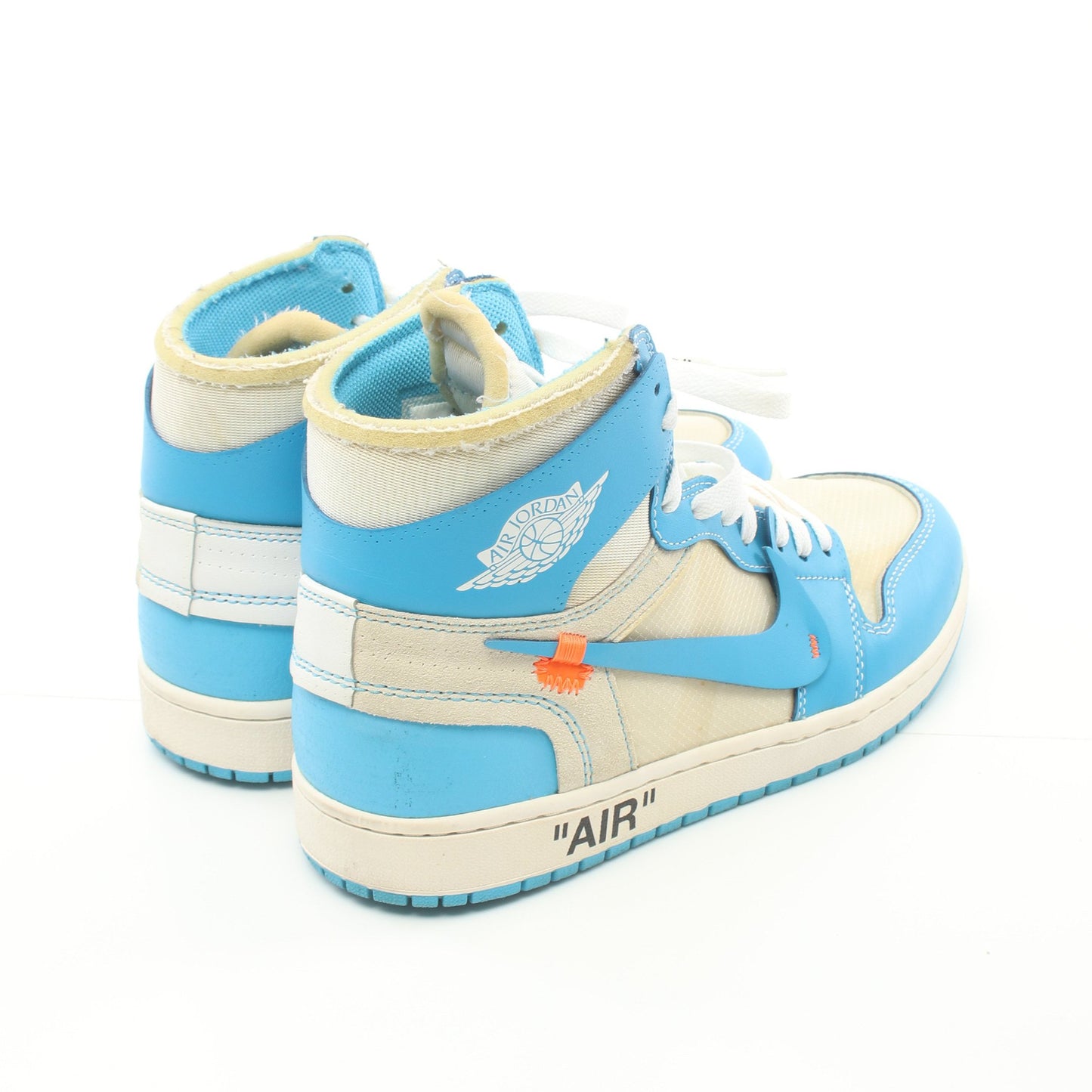 NIKE × OFF-WHITE AIR JORDAN 1 HIGH UNC ハイカットスニーカー レザー ファブリック ライトブルー ホワイト ナイキ