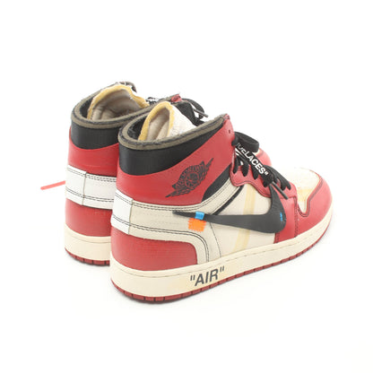 OFF-WHITE × NIKE THE 10 AIR JORDAN 1 RETRO HIGH CHICAGO ハイカットスニーカー レザー ファブリック レッド ホワイト ブラック オフホワイト