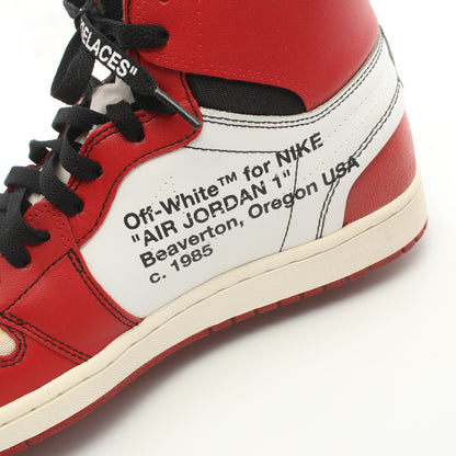 OFF-WHITE × NIKE THE 10 AIR JORDAN 1 RETRO HIGH CHICAGO ハイカットスニーカー レザー ファブリック レッド ホワイト ブラック オフホワイト