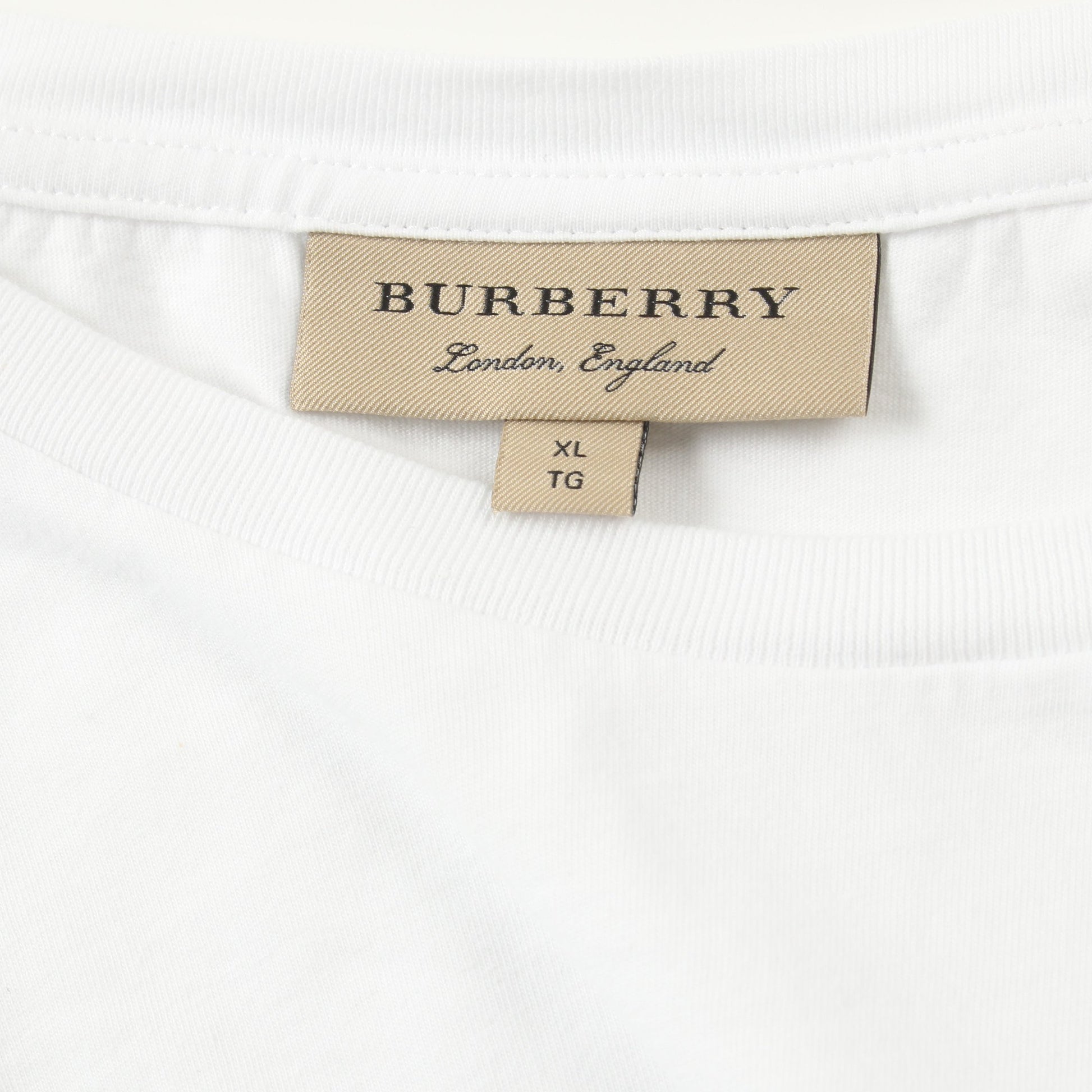 ロングスリーブ Tシャツ クルーネック ロゴ刺繍 コットン ホワイト バーバリー トップス BURBERRY