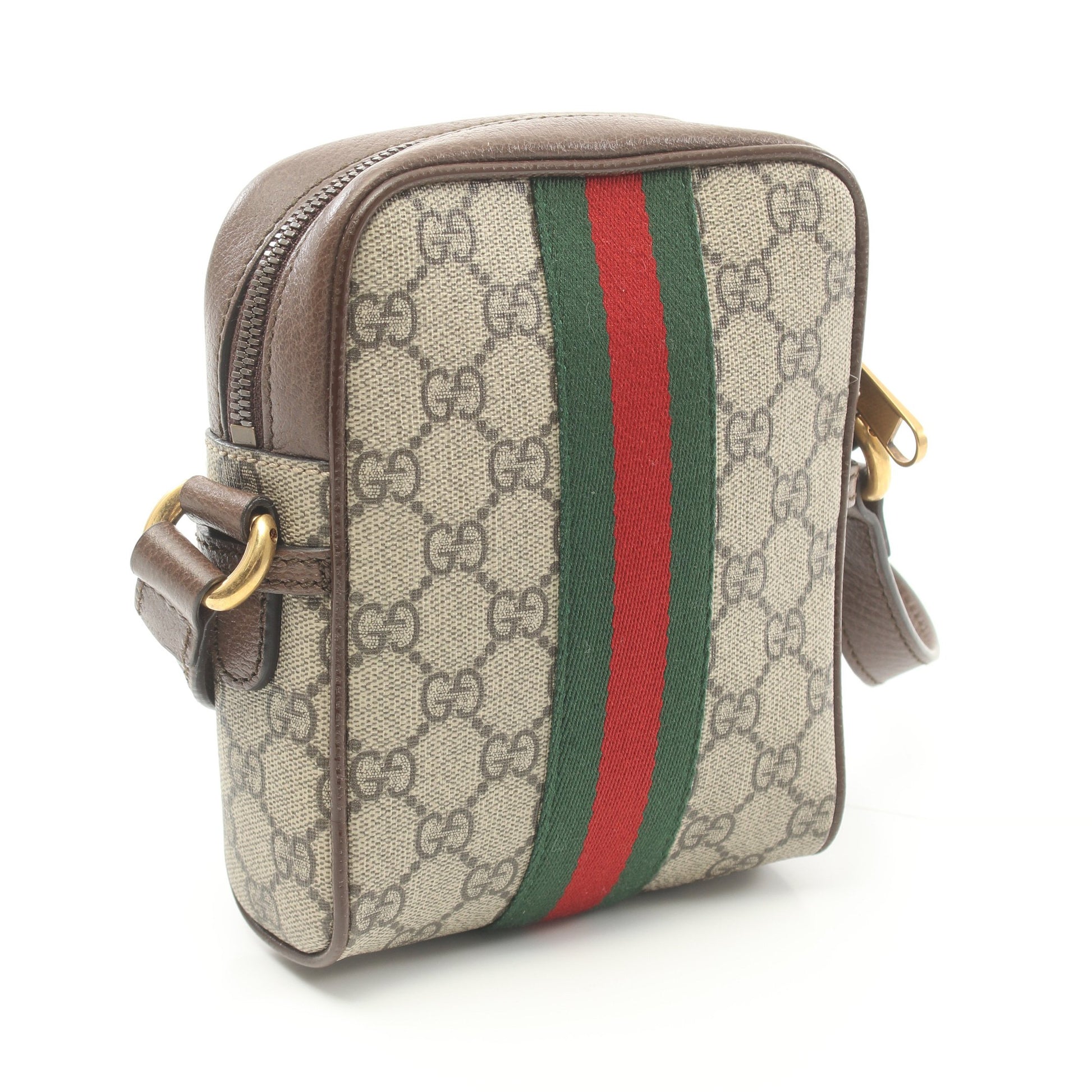 オフィディア シェリーライン GGスプリーム ショルダーバッグ PVC レザー ベージュ ダークブラウン マルチカラー グッチ バッグ GUCCI