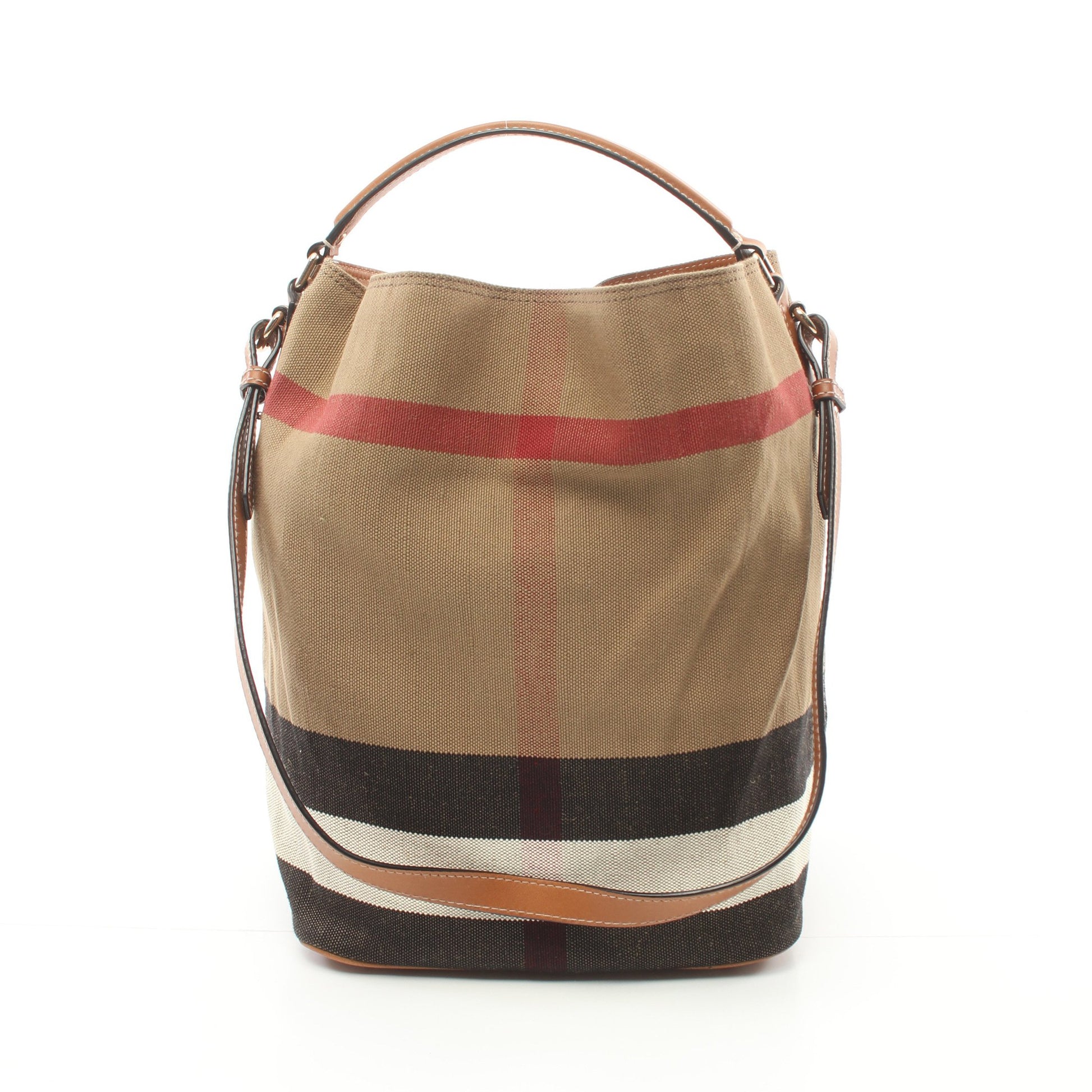 MEDIUM CANVAS CHECK HOBO ハンドバッグ キャンバス レザー ベージュ ブラウン マルチカラー 2WAY バーバリー バッグ BURBERRY