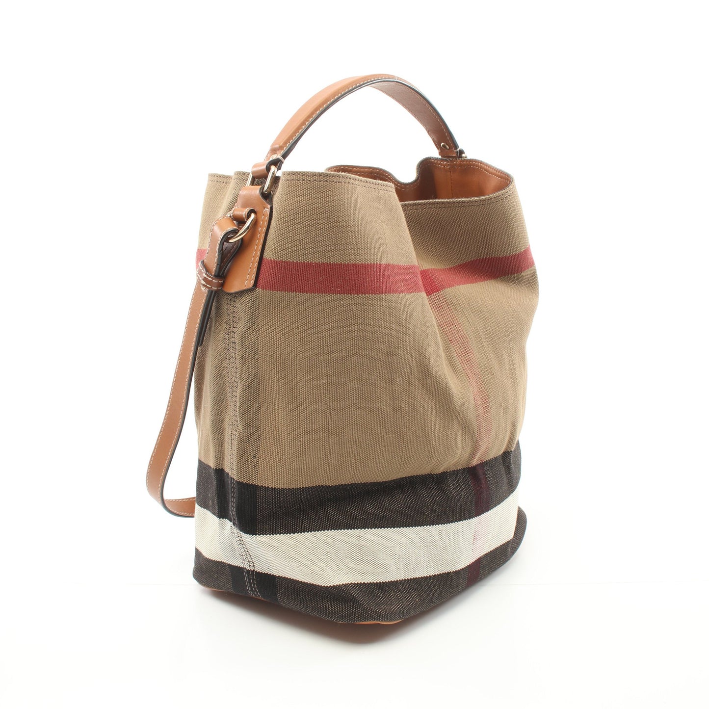 MEDIUM CANVAS CHECK HOBO ハンドバッグ キャンバス レザー ベージュ ブラウン マルチカラー 2WAY バーバリー バッグ BURBERRY