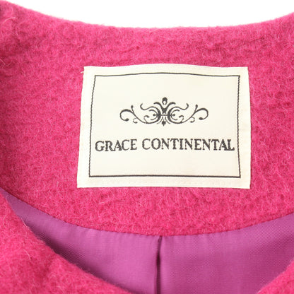 コート ノーカラー ウール アルパカ ピンクパープル グレースコンチネンタル アウター GRACE CONTINENTAL