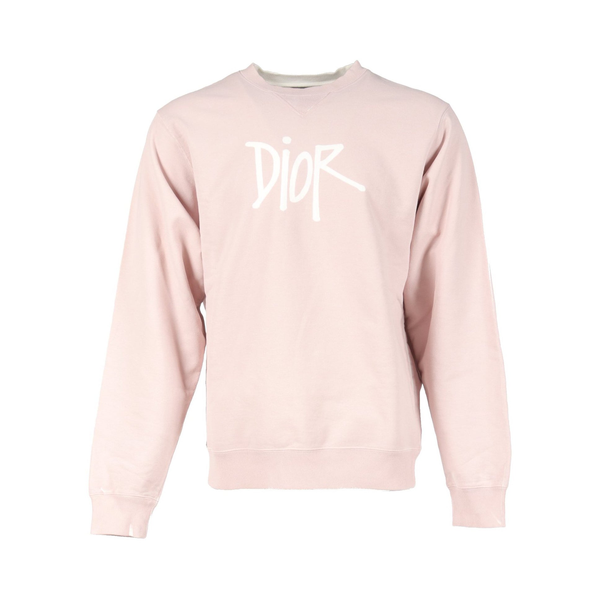 DIOR × Shawn Stussy オーバーサイズ スウェットシャツ コットン ライトピンク ホワイト ディオール トップス DIOR